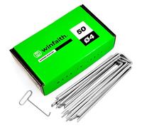 Winfaith Piquets de Paillage Pièces 50 Made in Italy Fil Ø4 en Acier en 10204 3.1 Galvanisé à Chaud - Inoxydable Jardin Gazon Artificiel Accroche - Mesures mm H150 x L30 x D4