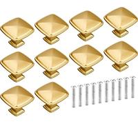 Winfred 10 Pcs 9009 Boutons de Portes Tiroir, Poignées de Meuble Dorées en Alliage d'Aluminium pour Placards, Porte, Tiroir et Armoire