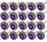 Winfred 20 Pcs Roue à Lamelles, 80 Grains Ponçage de Disque de Roue à Lamelles de Papier de Verre Abrasif 100 pour Outils Rotatifs Dremel