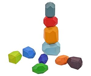 Winfried Koegler Kögler 13200 - Pierres à empiler en Bois de différentes Tailles, Formes et Couleurs pour s'équilibrer et Jouer, Convient aux Enfants à partir de 3 Ans