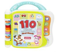 winfun Livre d'apprentissage bilingue, Espagnol et Anglais, 11 Pages colorées, 3 Modes de Jeu, 10 catégories, Sons et mélodies, poignée, Livres éducatifs, Jouets pour Enfants à partir de 12 Mois
