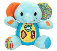 WinFun - Peluche pour bébé Qui Parle en Espagnol et Diffuse des lumières de Couleurs ColorBaby 85178 Éléphant