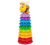 winfun Tour empilable, Tour empilable avec Musique et Sons, Jouet d'abeille Musical, Jouets éducatifs, Voix : Espagnol, 6 Mois, Comprend 2 Piles AAA