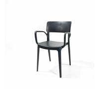 Wing chaise en plastique empilable avec accoudoirs, Anthracite, 50921