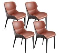Wingback Lot de 2 chaises de salle à manger contemporaines en similicuir avec pieds en métal pour salon ou bureau