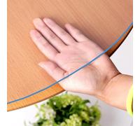 WingCanto Nappe de protection ronde transparente de 142 cm en plastique PVC épais en vinyle pour meubles, dessus de table ronde en bois, nappe de table ronde, nappe de table basse, tapis de protection