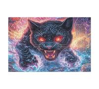 Winged Panthère Noire 1000 Pieces Casse-tête Créatif en Carton Épais Difficulté Moyenne Activité Manuelle Loisir Créatif Cadeau Créatif Événement Festif Premium 1000 PCS/75x50cm