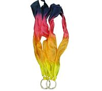 Winged Sirenny 1 Paire Rubans Sensoriels en Soie Naturelle pour Danse en Bracelet, Jeu Créatif et Motricité - Anneau Bambou Résistant - Cadeau Éducatif - Loisirs Intérieur/Extérieur (illumination)
