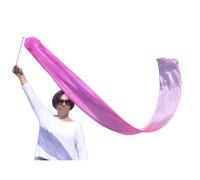 Winged Sirenny 250cm Ruban Bâton de Gymnastique en Soie Véritable, Accessoire de Danse et Soie de Jeu (dégradé Rose)