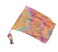 Winged Sirenny Drapeau-Poi Danse Soie 81cm Tournoyant avec Émerillon, Bannière-Poi Polyvalent pour Jonglerie, Flow Art, Spectacle, Louange, Chorégraphie (violet vert orange)