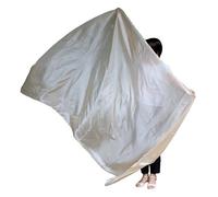 Winged Sirenny Grands Voile de Danse Orientale en Soie Naturelle 270x135cm, Écharpe de Scène Fluide et Aérienne pour Spectacles, Chorégraphie & Cours de Danse du ventre (Baladi), beige