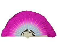 Winged Sirenny Paire Éventails Courts Danse 10cm Soie Flottante Pour Danses Folkloriques Chinoises, Festivals, Danse du Ventre, Spectacles, Soie Véritable, Bambou, Sac Inclus (Blanc-Rose)