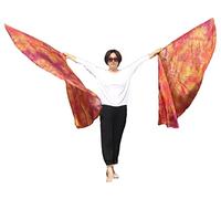 Winged Sirenny Paire Léger Ailes d’Isis en Soie avec Tiges Flexibles, Accessoires Danse Orientale Femme en Soie Véritable 180x90cm (Cuivre)