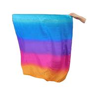 Winged Sirenny Petite Bannière en Soie Légère 85 cm avec Tige Flexible, Culte Drapeau pour Danse, Festivals, Décor, Mouvement Fluide, Couleurs Vibrantes Peintes Main (Irisation)