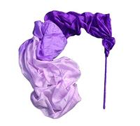 Winged Sirenny Ruban Danse Soie Naturelle 250cm avec Bâton Acrylique + Pochette Fleur - Élégant Fluide pour Spectacle, Gymnastique, Chorégraphie, Fêtes, Événements (Violet décoloré)