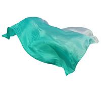 Winged Sirenny Voile Danse Orientale en Soie Naturelle, Écharpe Ballet Danse du Ventre Peinte à la Main, Dégradé de Couleur, Ourlets Roulés à la Main, Douce et Fluide 270cm, dégradé vert paon