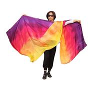 Winged Sirenny Voile de Danse Orientale en Soie pour Femme - Écharpe Danse du Ventre (Baladi) 270x110cm - Léger & Fluide - Ourlets Roulés à la Main. 4+ Couleurs Éclatants, Tie-dye Glamour