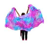 Winged Sirenny Voile en Soie Danse du Ventre, Accessoires Danse Orientale Femme Peint à la Main,Fantaisie sirène