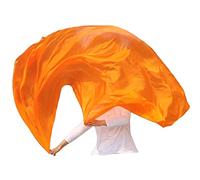 Winged Sirenny Voile en Soie Danse du Ventre, Accessoires Danse Orientale Femme Peint à la Main,orange
