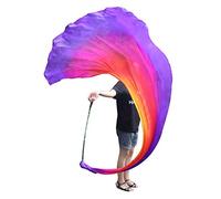Winged Sirenny Voile Poi Danse Orientale 270cm Grand Demi-Cercle en Soie Peint à la Main, Foulard Semi-Cercle Danse du Ventre Baladi, Art du Mouvement, Spectacle, Chorégraphie. Sac Inclus