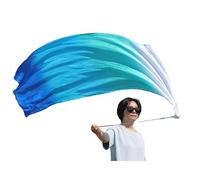 Winged Sirenny Voile Poi de Danse Orientale en Soie 135cm, Foulard POÏ pour Danse du Ventre (Baladi), Spectacle et Flow Art. Chaîne en Acier avec 3 Émerillons et Sac Inclus (Mer)