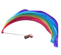 Winged Sirenny Voile Poi de Soie 180 cm pour Danse du Ventre, Boule de Queue en Ruban - Danse Orientale (Baladi), Spectacle Cabaret, Flow Arts. Chaîne Acier 3 Émerillons + Sac (Arc-en-Ciel)