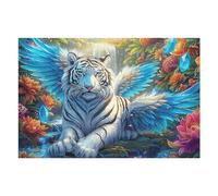 Winged Tigre Blanc 1000 Pièces Puzzle Adolescent en Carton Anti-Déchirure Difficulté Moyenne Activité ÉduChative Passe-Temps Petit Prix Pas Cher Premium 1000 PCS/75x50cm