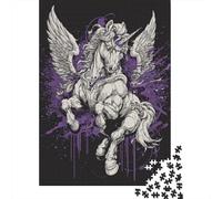 Winged Unicorn T-Shirt Design Puzzles 1000 Pieces Cadeau Unique Jeu Éducatif Challenge Toy À De Qualité Supérieure Peinture Art pour Adultes Et Enfants 38x26cm/1000pcs