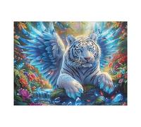 Winged White Tigre 500 Pieces Casse tête Créatif en Carton Épais Animal Animal de Compagnie Poupée Difficulté Moyenne Activité Manuelle Loisir Créatif Cadeau Créatif Événement Festif Premium 500 PCS