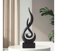 WingFly Décoration moderne - Sculptures de flamme - Décoration abstraite moderne - Sculpture artistique - Décoration pour chambre à coucher, rebord de fenêtre, armoire à vin, résine - Artisanat (noir