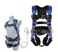 WingFly Harnais de sécurité anti-chute avec 2 crochets, charge maximale 150 kg, corde de sécurité avec tampon pour travailler dans l'air