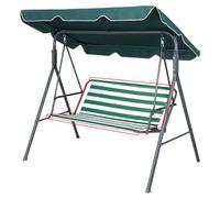 WingFly Housse de Siège de Jardin pour Balançoire de Jardin, Housse de Chaise de Jardin Couvre-siège Swing, 2 et 3 Places Vert Bande Horizontales 115 x 48 x 48 cm
