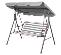 WingFly Housse de Siège de Jardin pour Balançoire de Jardin, Housse de Chaise de Jardin Couvre-siège Swing, 2 et 3 Places Gris Bande Horizontales 158 x 52 x 52 cm