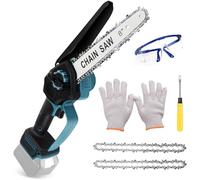 WingFly Mini Tronçonneuse à Batterie 8 Pouces Compatible avec Makita 18V, Tronçonneuse Sans Balais avec 2 Chaînes, Tronçonneuses à une Main pour l'élagage le Jardin (Sans Batterie)