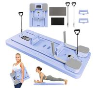 WingFly Pilates Reformer, 5 en 1 Pilates Board Pliable avec Roue Abdominale à Rebondissement Automatique et Minuterie, AB Roller Machine Multifonctionnel pour la Maison et la Salle de Sport