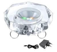 WingFly Présentoir de Base à LED, Support de Décorations Tournant avec 7 Couleurs LED Lumière et Câble USB, Socle d'affichage pour Bijoux Cristaux Modèles (anis étoilé)