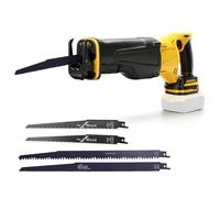 WingFly Scie sabre sans fil pour Dewalt 18 V, 20 V, scie sabre professionnelle avec 4 lames de scie, 3500 tr/min avec variateur de vitesse en continu, peut être utilisée pour métal, bois