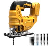 WingFly Scie sauteuse Sans fil pour Dewalt 18 V, 20 V batterie, outil de scie sauteuse électrique 3000 SPM avec 15 lames, vitesse variable, coupe biseautée de 0 ° à 45 ° pour bois, plastique, métal