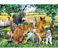 Wingkin adultes broderie point de croix kits Collection d'animaux de ferme de campagne DIY débutant canevas point de croix kit 11CT toile pré-imprimé noel décoration de la maison （40x50cm）