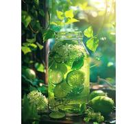 Wingkin adultes broderie point de croix kits eau citronnée DIY débutant canevas point de croix kit 11CT toile pré-imprimé noel décoration de la maison （40x50cm）