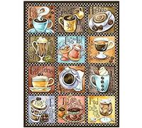 Wingkin adultes broderie point de croix kits tasse à café DIY débutant canevas point de croix kit 11CT toile pré-imprimé noel décoration de la maison （40x50cm）