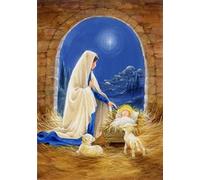 Wingkin Broderie Point De Croix Kits La Sainte Vierge 11CT Avancée estampillé Point de Croix DIY Débutant Pré-Imprimé Toile Broderie Nouvel An Cadeaux (40x50 cm)