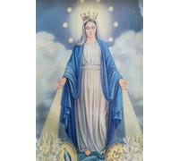 Wingkin Broderie Point De Croix Kits Portrait de la Vierge Marie 11CT Avancée estampillé Point de Croix DIY Débutant Pré-Imprimé Toile Broderie Nouvel An Cadeaux (40x50 cm)