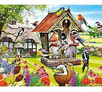 Wingkin Kit Broderie Point de Croix Estampé Maison d'oiseau DIY Adultes Débutant Compté Point de Croix Kits 11CT Pré Imprimé Canevas art broderie-40x50cm