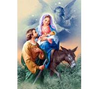 Wingkin Kit Broderie Point de Croix Estampé religion jésus vierge ange DIY Adultes Débutant Compté Point de Croix Kits 11CT Pré Imprimé Canevas art broderie-40x50cm