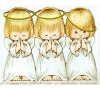 Wingkin Kit Broderie Point de Croix Estampé Trois bébés anges mignons DIY Adultes Débutant Compté Point de Croix Kits 11CT Pré Imprimé Canevas art broderie-40x50cm