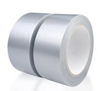 WinGluge 2 Pièces Ruban Adhésif Toilé Argent, Heavy Duty Duct Tape 27m x 48mm, Rubans Adhésifs en Tissu Extra Forte, Rouleau Adhesif, pour Réparations, Emballage, Fixation, Scellement