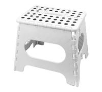 WinGluge 27 cm de haut - Tabouret pliable pour enfant - Repose-pieds pliable - Blanc - Repose-pieds antidérapant - En plastique - Pour cuisine, salle de bain et salon