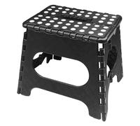 WinGluge 27 cm de haut - Tabouret pliable pour enfant - Repose-pieds pliable - Noir - Repose-pieds antidérapant - En plastique - Pour cuisine, salle de bain et salon