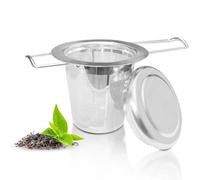 WinGluge Acier Inoxydable 304 Infuseur thé, Filtre the pour Tasse, Filtres Theiere, Passoire thé avec Couvercle, Accessorie pour le thé, Infuseurs Universels, Conception Poignée Pliable, Mailles Fine